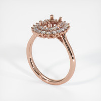 14K Rose Gold Halo Ring Setting Video