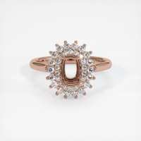 14K Rose Gold Halo Ring Setting Image