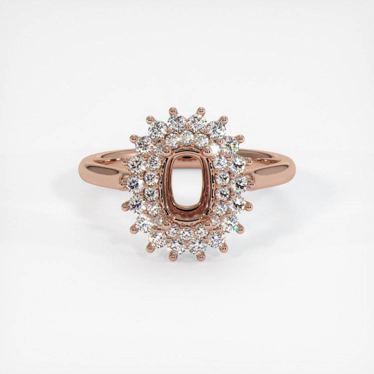14K Rose Gold Halo Ring Setting