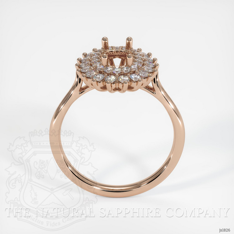 14K Rose Gold Halo Ring Setting