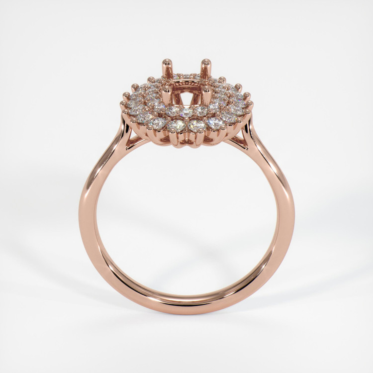 14K Rose Gold Halo Ring Setting