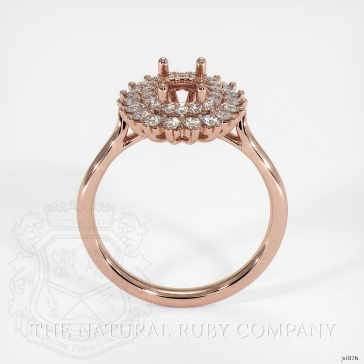 14K Rose Gold Halo Ring Setting