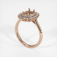18K Rose Gold Halo Ring Setting Image