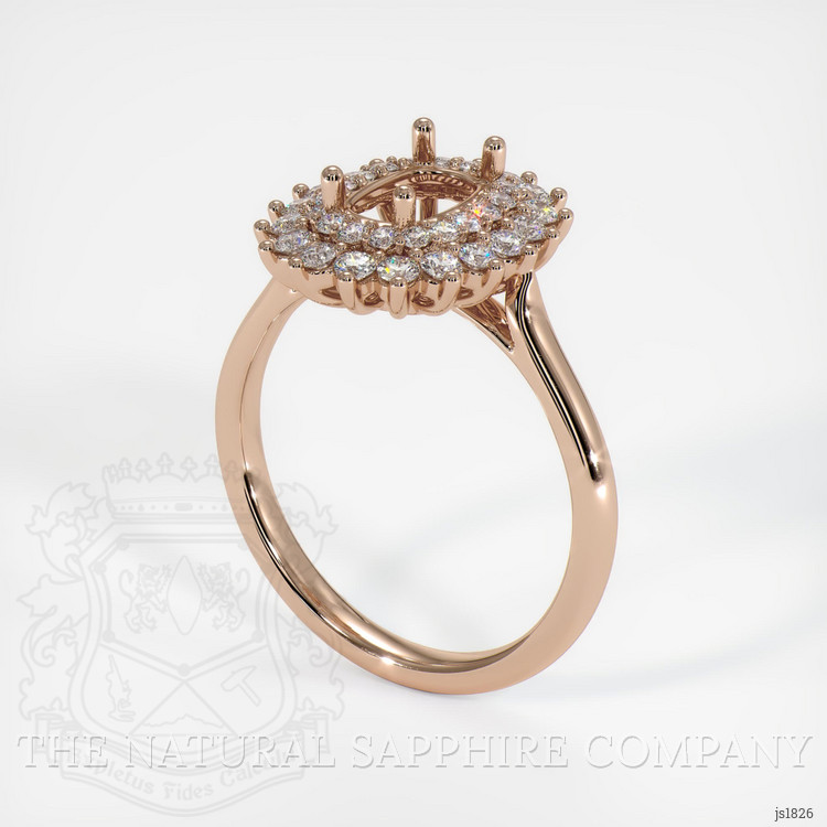 18K Rose Gold Halo Ring Setting