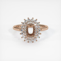18K Rose Gold Halo Ring Setting Image