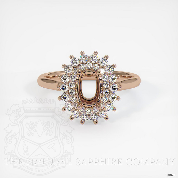 18K Rose Gold Halo Ring Setting