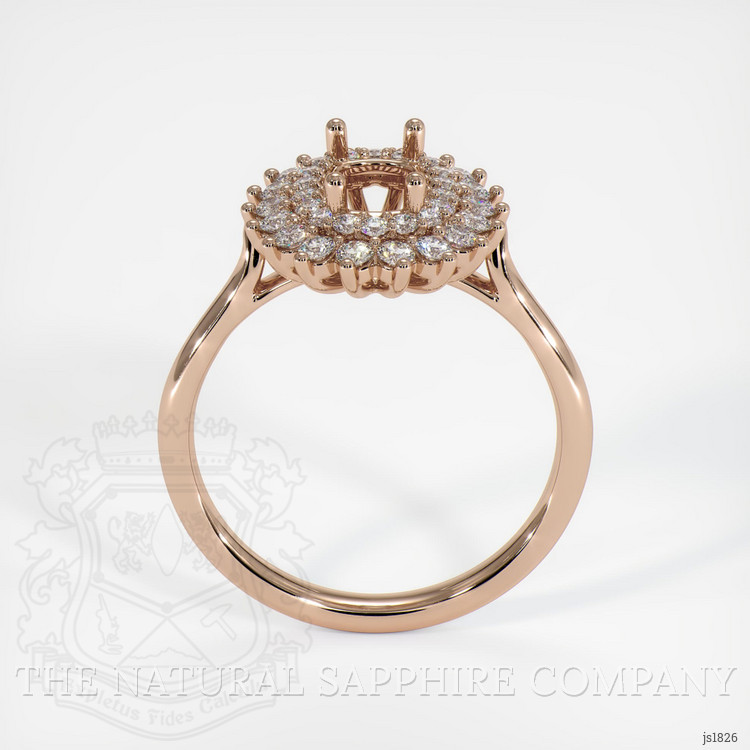 18K Rose Gold Halo Ring Setting