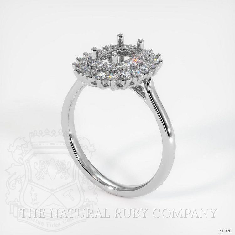 10K White Gold Halo Ring Setting