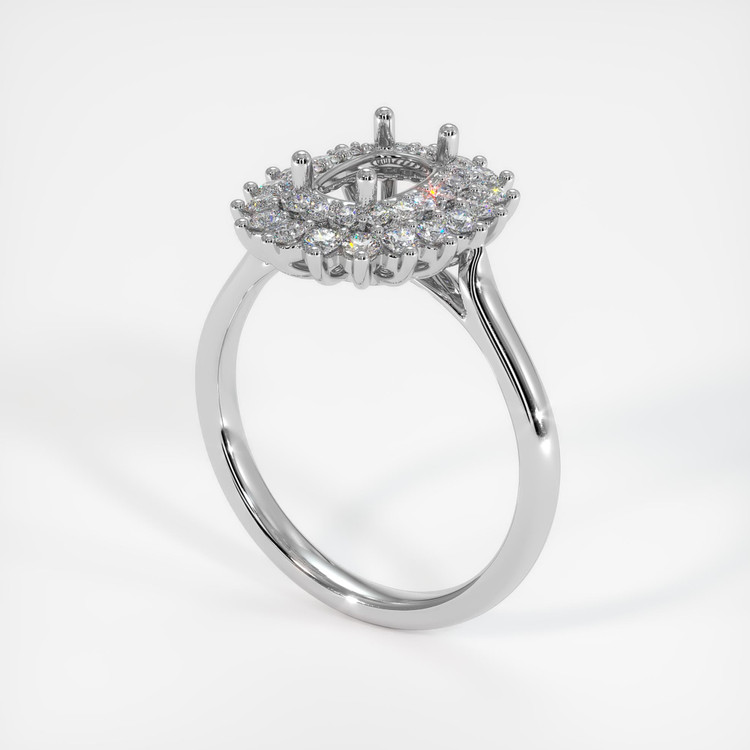 14K White Gold Halo Ring Setting