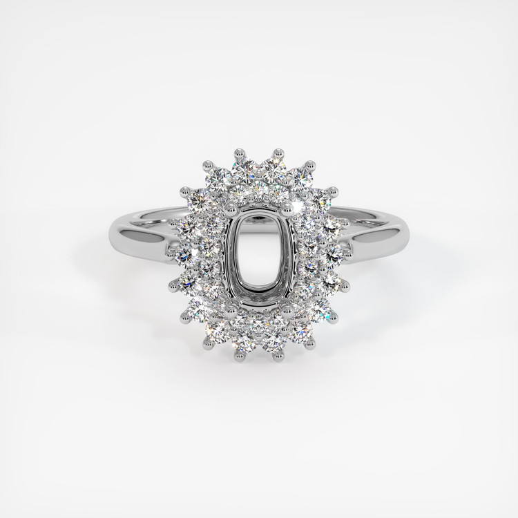 14K White Gold Halo Ring Setting