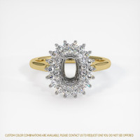 14K White & Yellow Halo Ring Setting Image