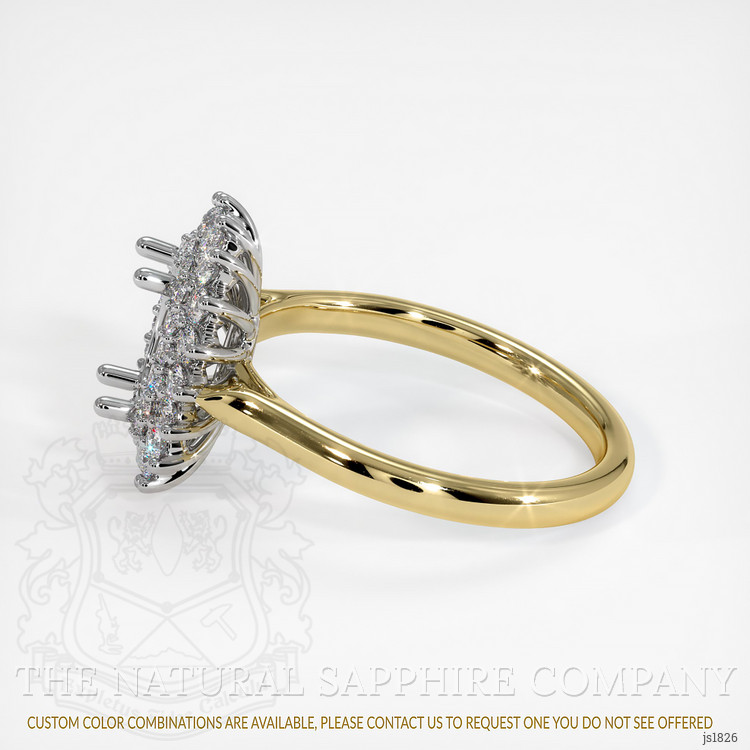 14K White & Yellow Halo Ring Setting