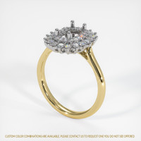 18K White & Yellow Halo Ring Setting Image