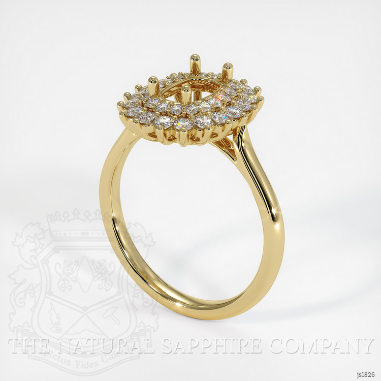 14K Yellow Gold Halo Ring Setting