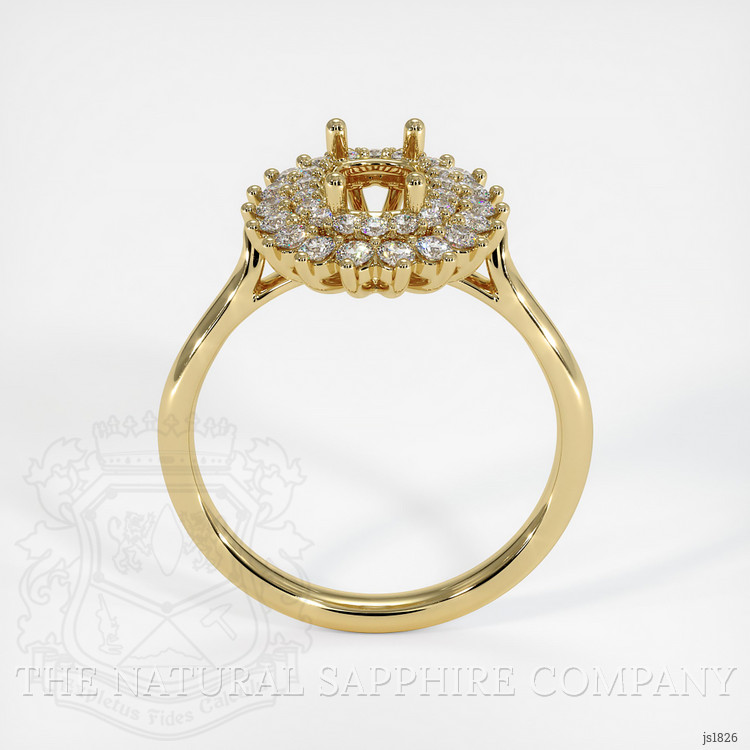 14K Yellow Gold Halo Ring Setting