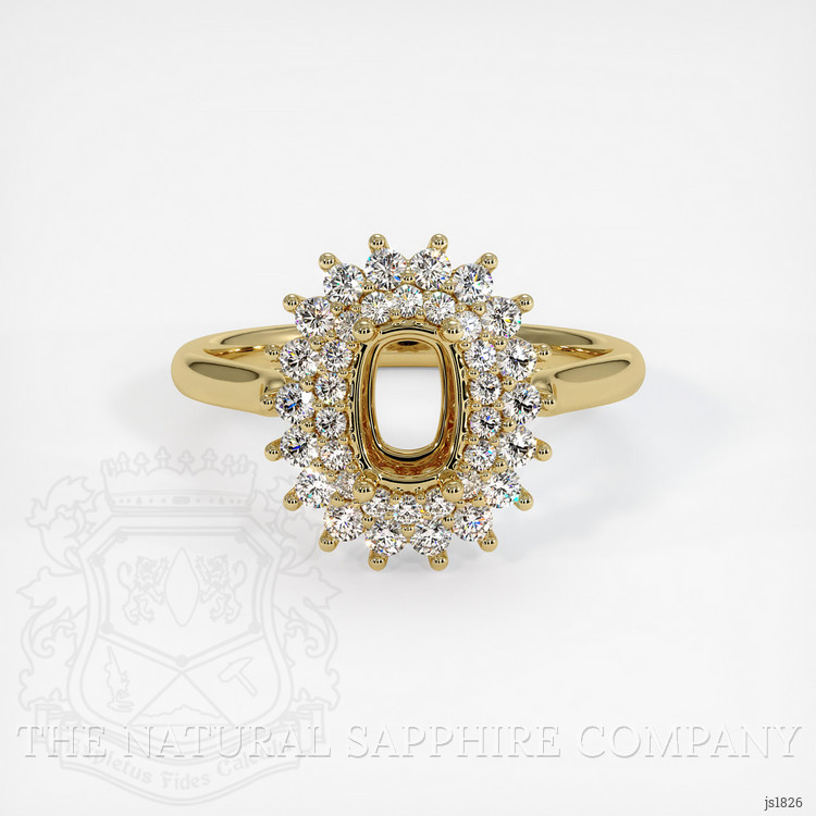 18K Yellow Gold Halo Ring Setting