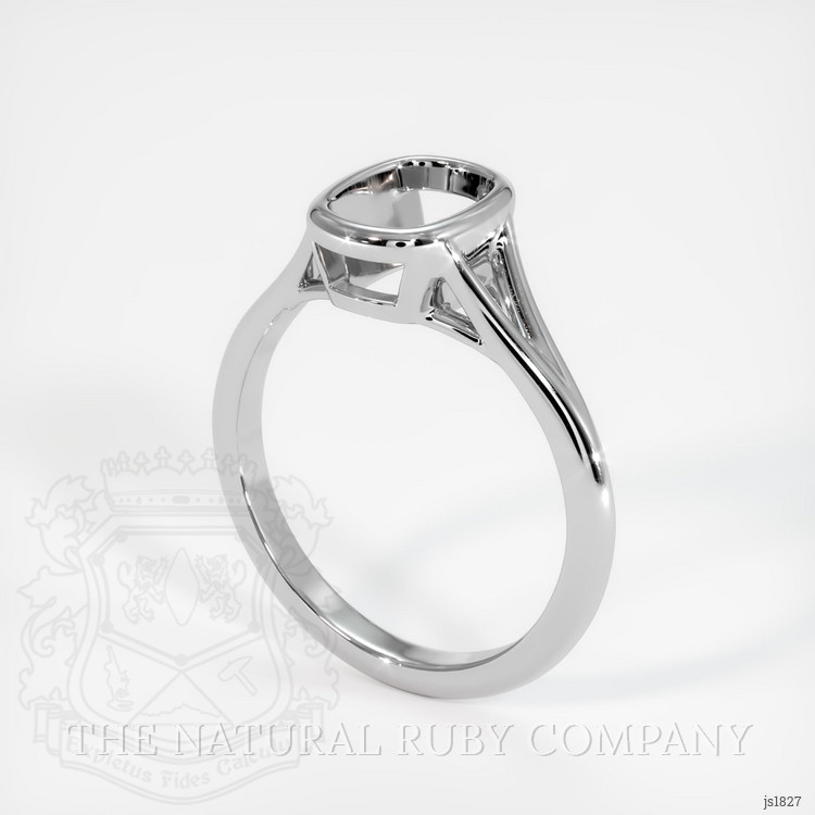 14K White Gold Bezel Ring Setting