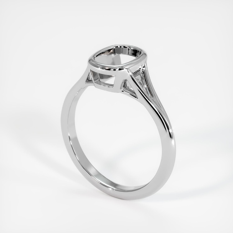 18K White Gold Bezel Ring Setting