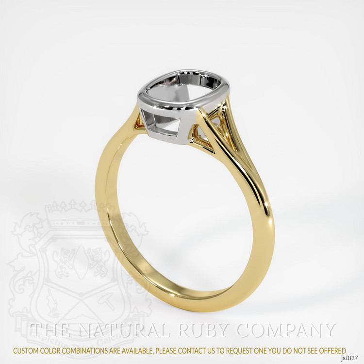 14K White & Yellow Bezel Ring Setting
