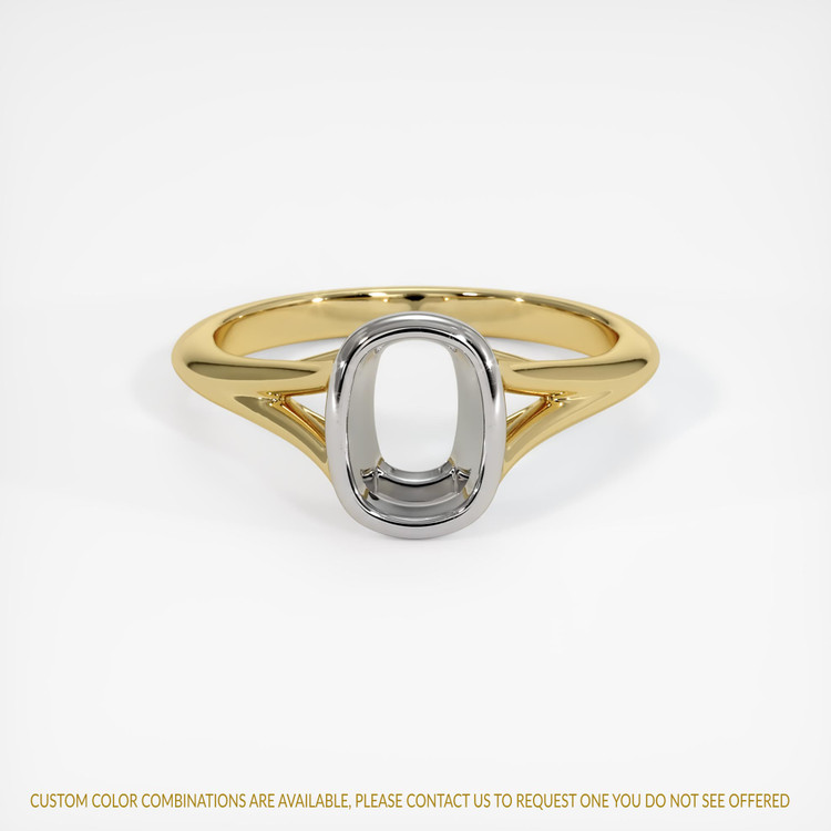 14K White & Yellow Bezel Ring Setting