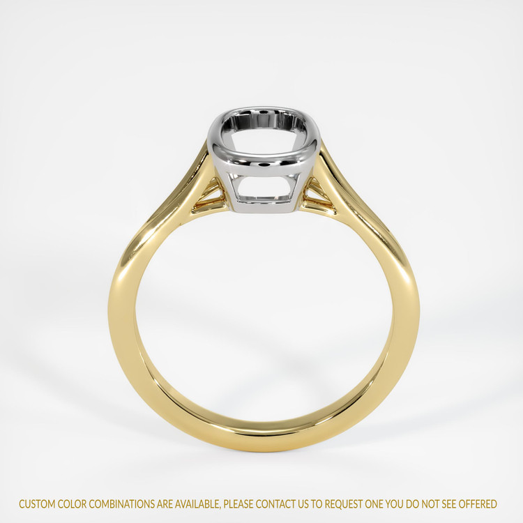 14K White & Yellow Bezel Ring Setting