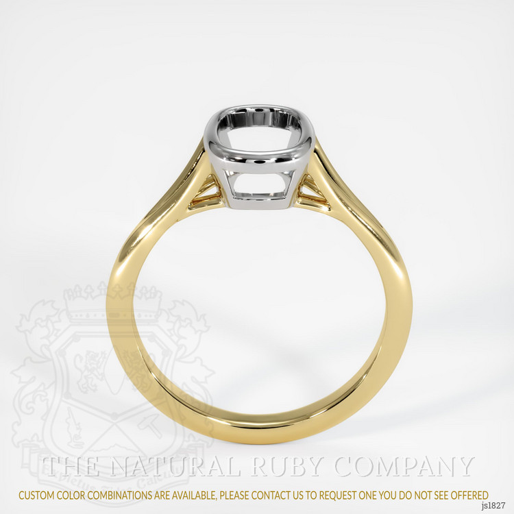 14K White & Yellow Bezel Ring Setting