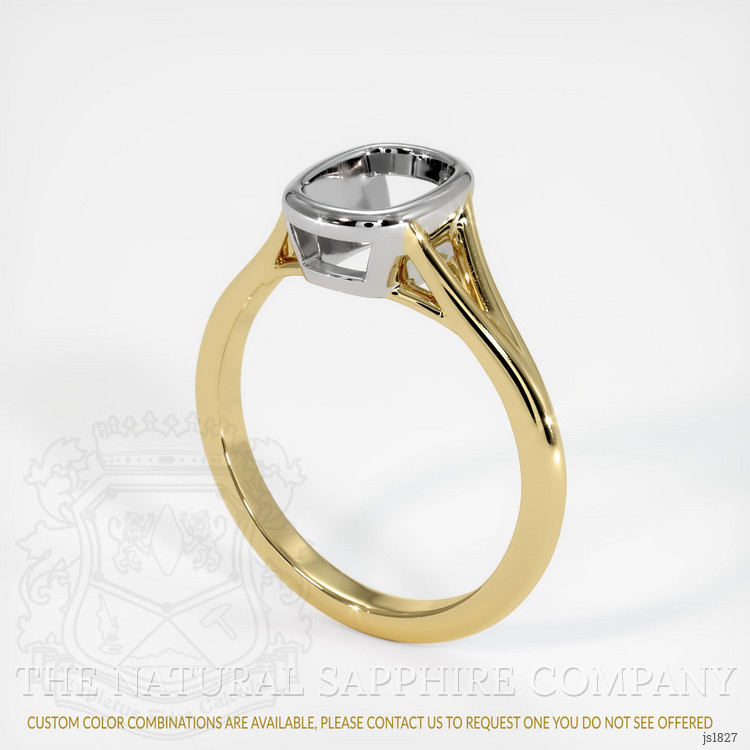 18K White & Yellow Bezel Ring Setting