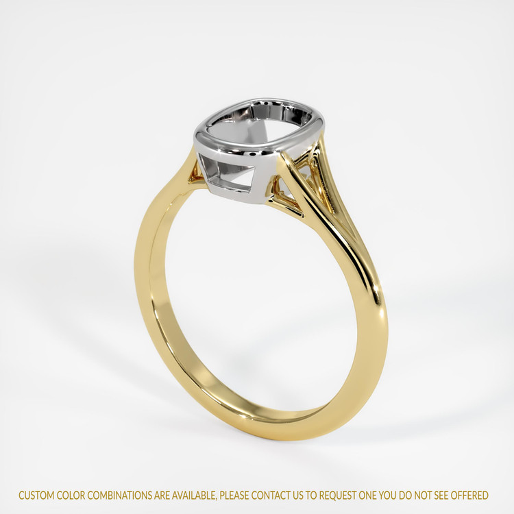 18K White & Yellow Bezel Ring Setting