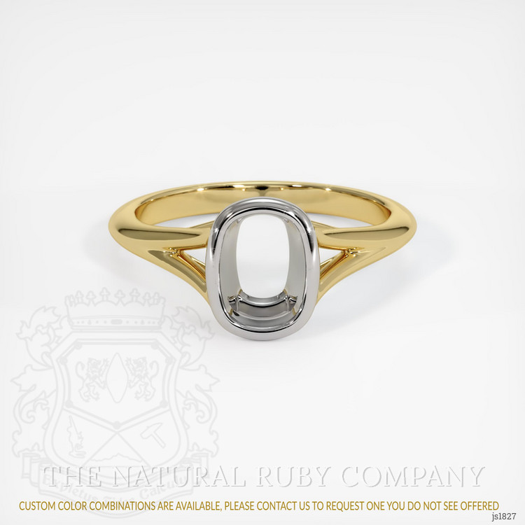 18K White & Yellow Bezel Ring Setting