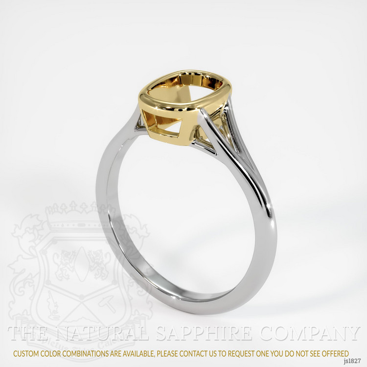 14K Yellow & White Bezel Ring Setting