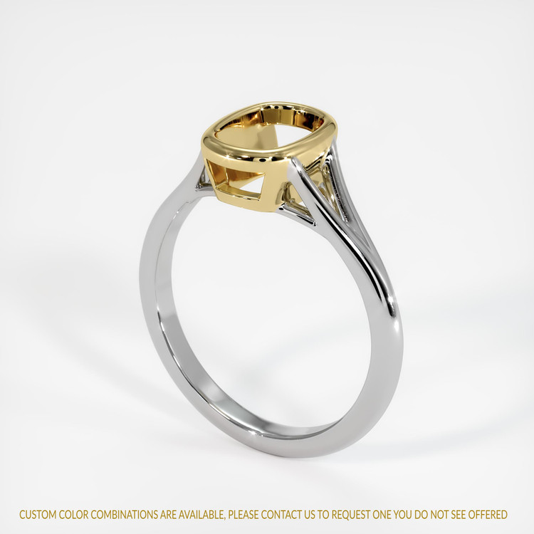14K Yellow & White Bezel Ring Setting