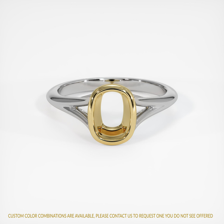 14K Yellow & White Bezel Ring Setting