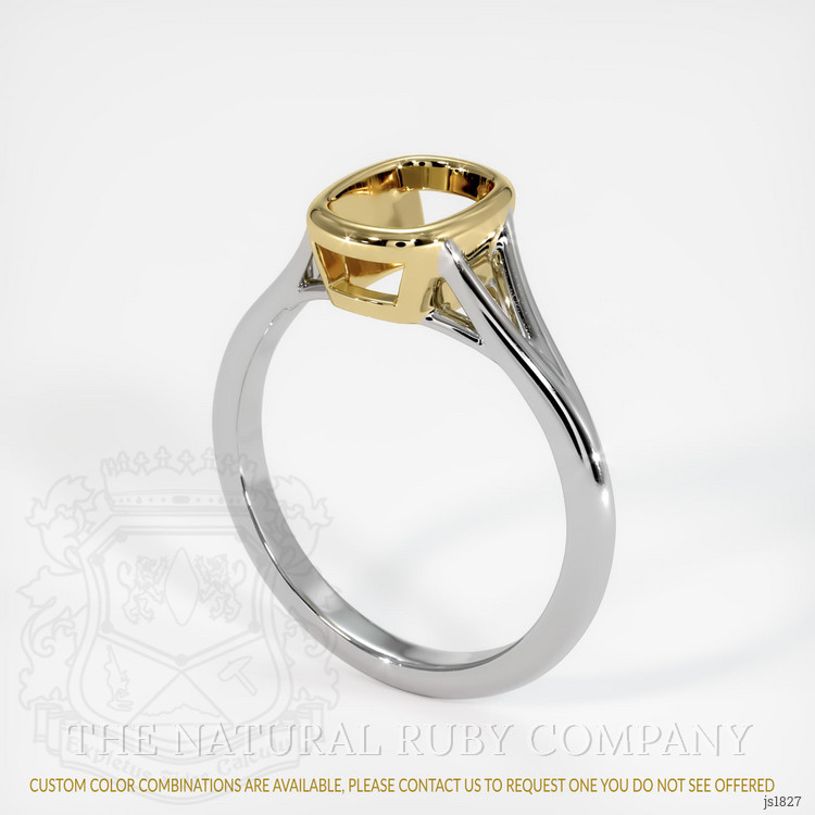 18K Yellow & White Bezel Ring Setting