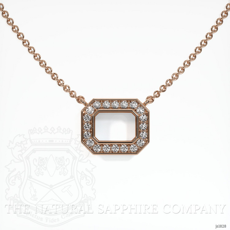 14K Rose Gold Pave Pendant Setting