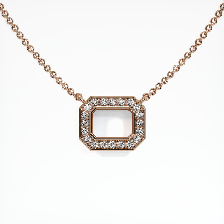 14K Rose Gold Pave Pendant Setting