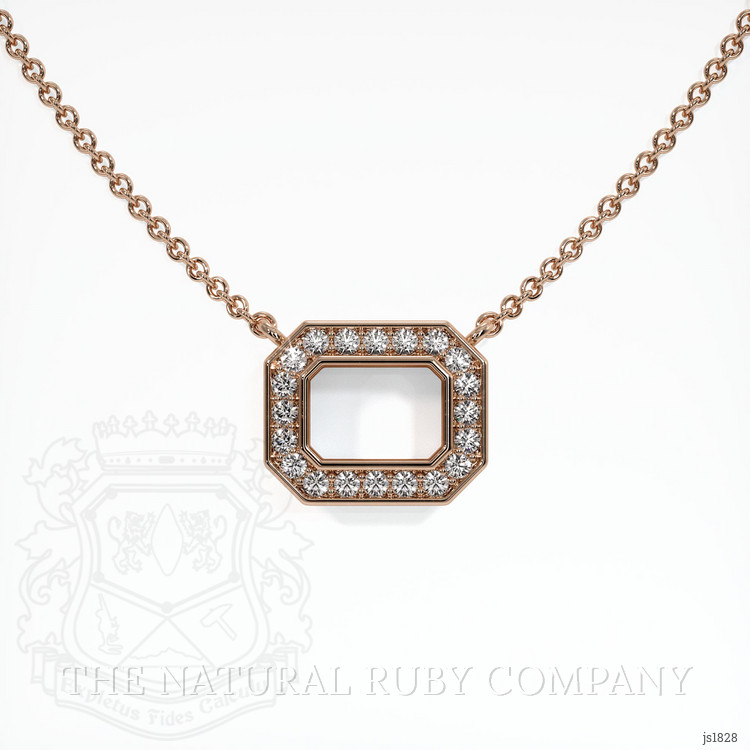 14K Rose Gold Pave Pendant Setting