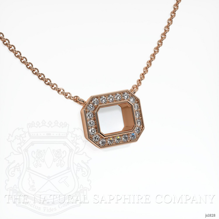 14K Rose Gold Pave Pendant Setting