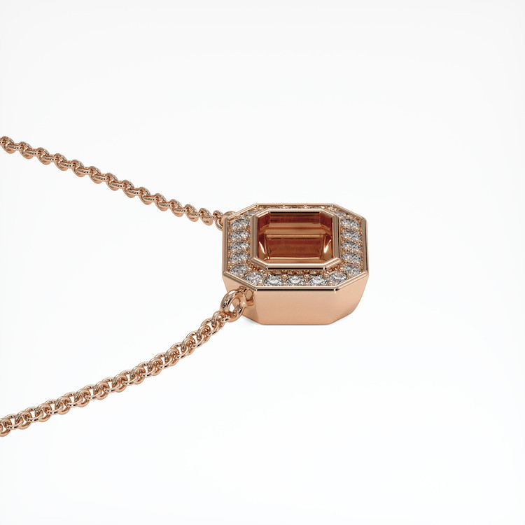 14K Rose Gold Pave Pendant Setting
