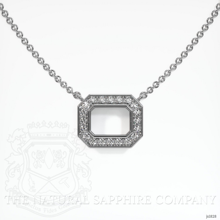 14K White Gold Pave Pendant Setting