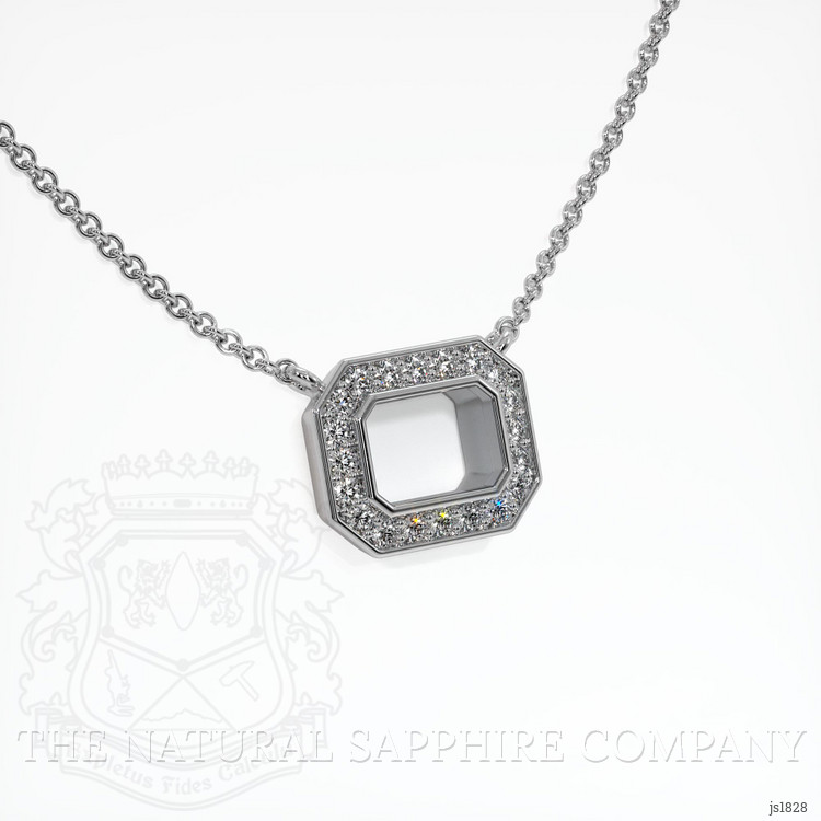 14K White Gold Pave Pendant Setting