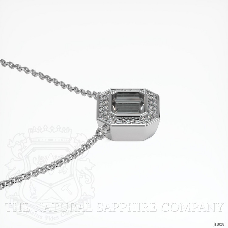 14K White Gold Pave Pendant Setting