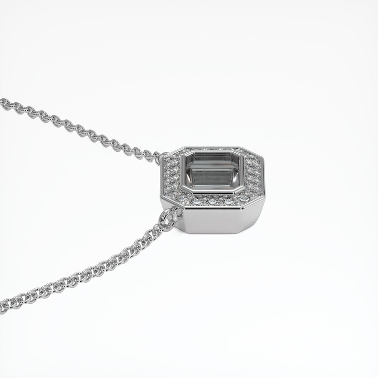 14K White Gold Pave Pendant Setting