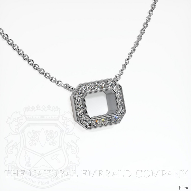 18K White Gold Pave Pendant Setting