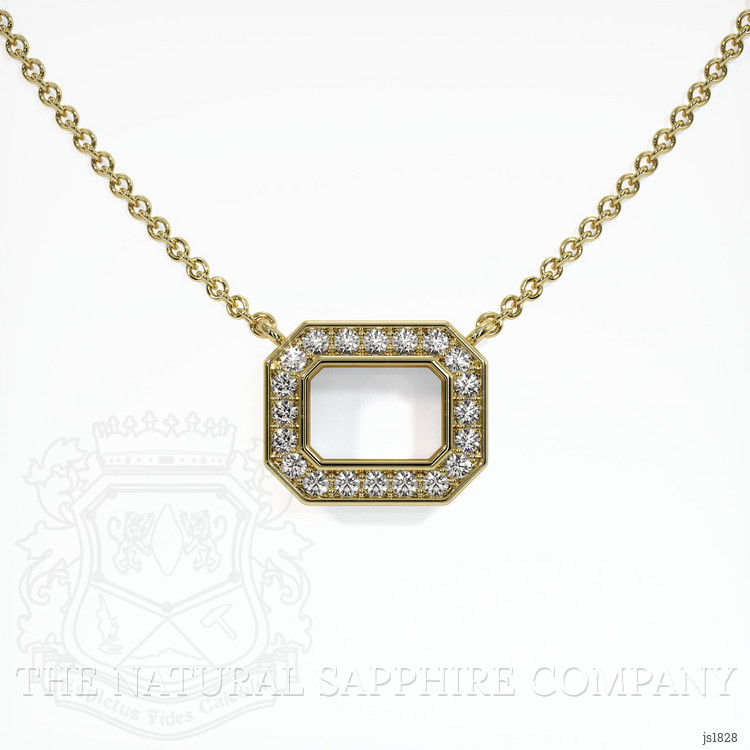 14K Yellow Gold Pave Pendant Setting