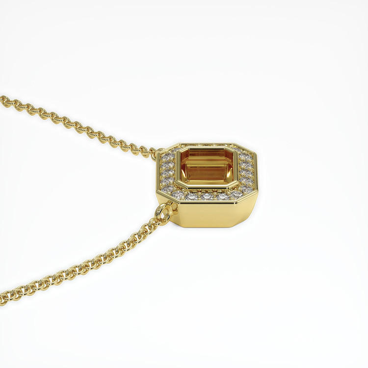14K Yellow Gold Pave Pendant Setting