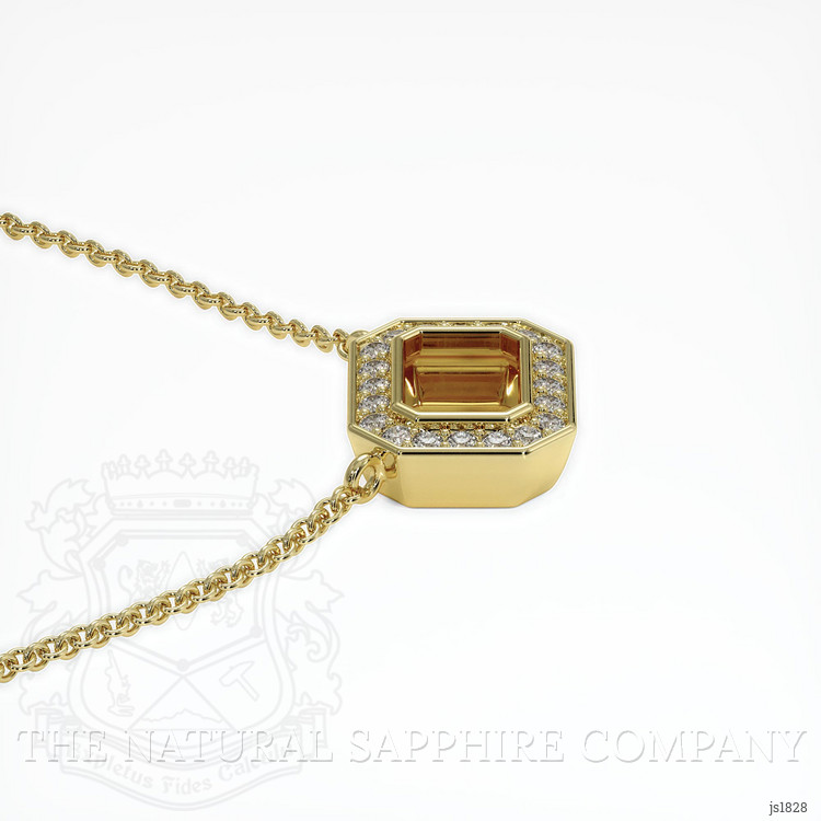 18K Yellow Gold Pave Pendant Setting