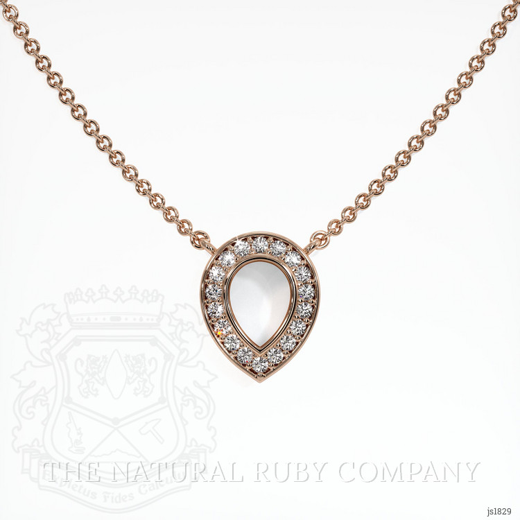 14K Rose Gold Pave Pendant Setting