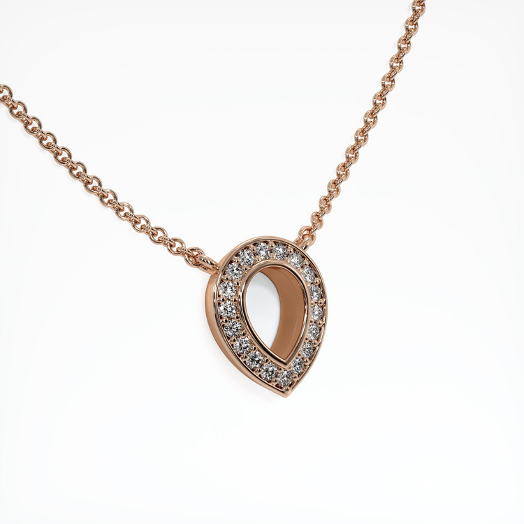 14K Rose Gold Pave Pendant Setting