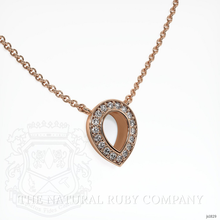 14K Rose Gold Pave Pendant Setting