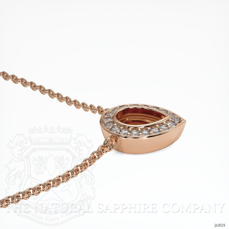 14K Rose Gold Pave Pendant Setting